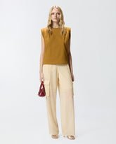 Sleeveless double jersey T-shirt - Orange | Pinko