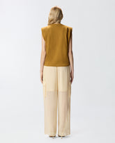 Sleeveless double jersey T-shirt - Orange | Pinko