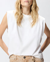 Sleeveless double jersey T-shirt - White | Pinko