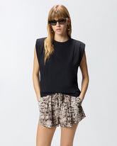 Sleeveless double jersey T-shirt - Black | Pinko