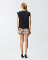 Sleeveless double jersey T-shirt - Black | Pinko
