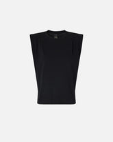 Sleeveless double jersey T-shirt - Black | Pinko
