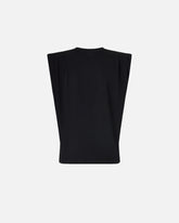 Sleeveless double jersey T-shirt - Black | Pinko