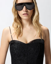 Lace bustier top - Black | Pinko