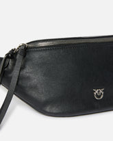 Small belt bag in new biker leather - Black | Pinko