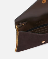 Small clutch bag in suede with studs and shoulder strap - | Pinko