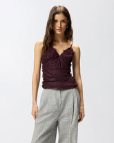 Floral lace top with shoulder straps - | Pinko