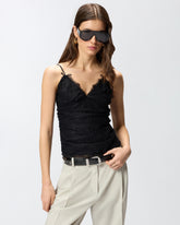 Floral lace top with shoulder straps - | Pinko