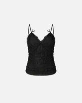 Floral lace top with shoulder straps - | Pinko