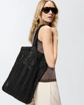 Easy Tote Bag medium shopper in raffia - | Pinko