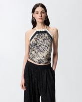 Cover-up top with snake print - | Pinko