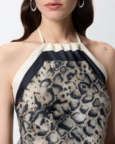 Cover-up top with snake print - | Pinko
