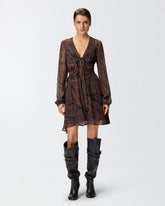 Mini dress with cashmere print - | Pinko