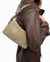 Medium crossbody Boston bag in new biker leather - Beige | Pinko