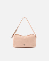 Mittlere Bauletto-Tasche aus Leder mit Krokoprint - Beige | Pinko