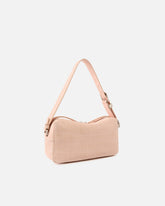 Mittlere Bauletto-Tasche aus Leder mit Krokoprint - Beige | Pinko