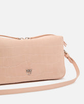 Medium crossbody bowler bag in crocodile-print leather - | Pinko
