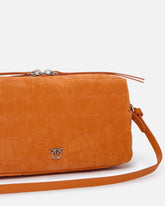 Medium crossbody bowler bag in crocodile-print leather - | Pinko