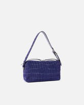 Medium crossbody bowler bag in crocodile-print leather - | Pinko