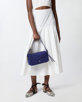 Mittlere Bauletto-Tasche aus Leder mit Krokoprint - | Pinko