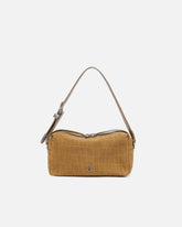 Medium crossbody bowler bag in crocodile-print leather - Beige | Pinko