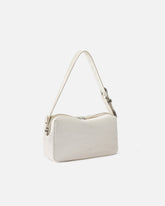 Medium crossbody bowler bag in crocodile-print leather - White | Pinko