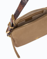 Medium crossbody Boston bag in spray-effect suede - | Pinko