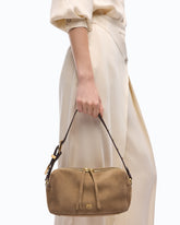 Medium crossbody Boston bag in spray-effect suede - | Pinko
