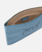 Raffia clutch with Love Birds logo - | Pinko