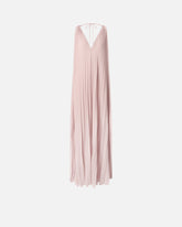 Long pleated dress with slit - Beige | Pinko