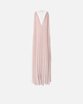 Long pleated dress with slit - Beige | Pinko