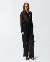 Semi-sheer shirt with metallic details - | Pinko