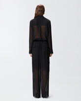 Semi-sheer shirt with metallic details - | Pinko