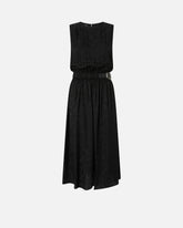 Ärmelloses Midikleid aus floralem Jacquard mit Gürtel - | Pinko