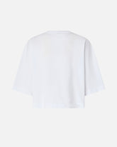 Cropped T-shirt with Love Birds embroidery - White | Pinko