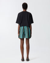 Cropped T-shirt with Love Birds embroidery - Black | Pinko