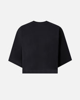 Cropped T-shirt with Love Birds embroidery - Black | Pinko