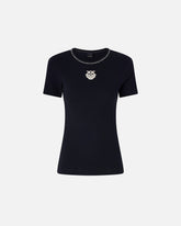 Geripptes T-Shirt mit Stickerei Love Birds - | Pinko