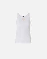 Ribbed vest top with Love Birds embroidery - | Pinko