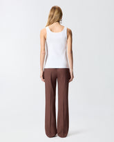 Ribbed vest top with Love Birds embroidery - White | Pinko