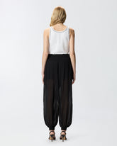 Ribbed vest top with Love Birds embroidery - Multicolor Black-White | Pinko