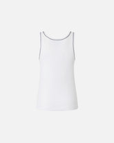 Ribbed vest top with Love Birds embroidery - Multicolor Black-White | Pinko