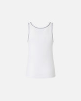 Ribbed vest top with Love Birds embroidery - Multicolor Black-White | Pinko
