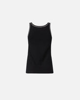 Ribbed vest top with Love Birds embroidery - | Pinko