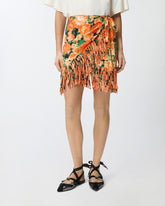 Kurzer Rock mit Fransen und Print Botanic Garden - | Pinko
