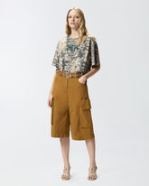 Cargo Bermuda shorts with rivets - | Pinko