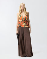 Ärmelloses Top mit Fransen und floralem Print - | Pinko