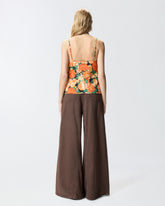 Ärmelloses Top mit Fransen und floralem Print - | Pinko