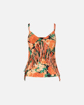 Ärmelloses Top mit Fransen und floralem Print - | Pinko
