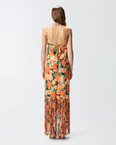 Langes Kleid mit Fransen und Print Botanic Garden - | Pinko